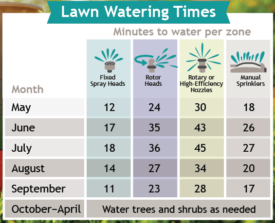 Recommended watering times graphic