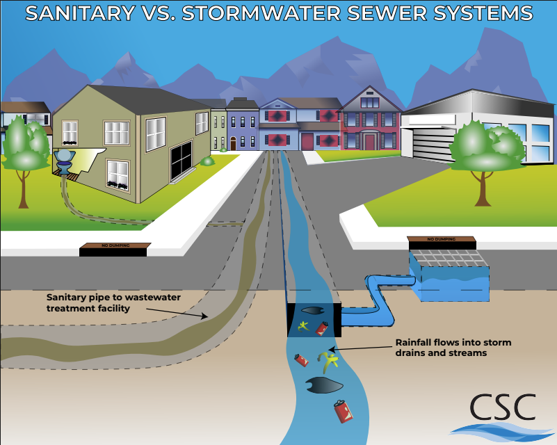 Stormwater versus Sanitary System Drawing